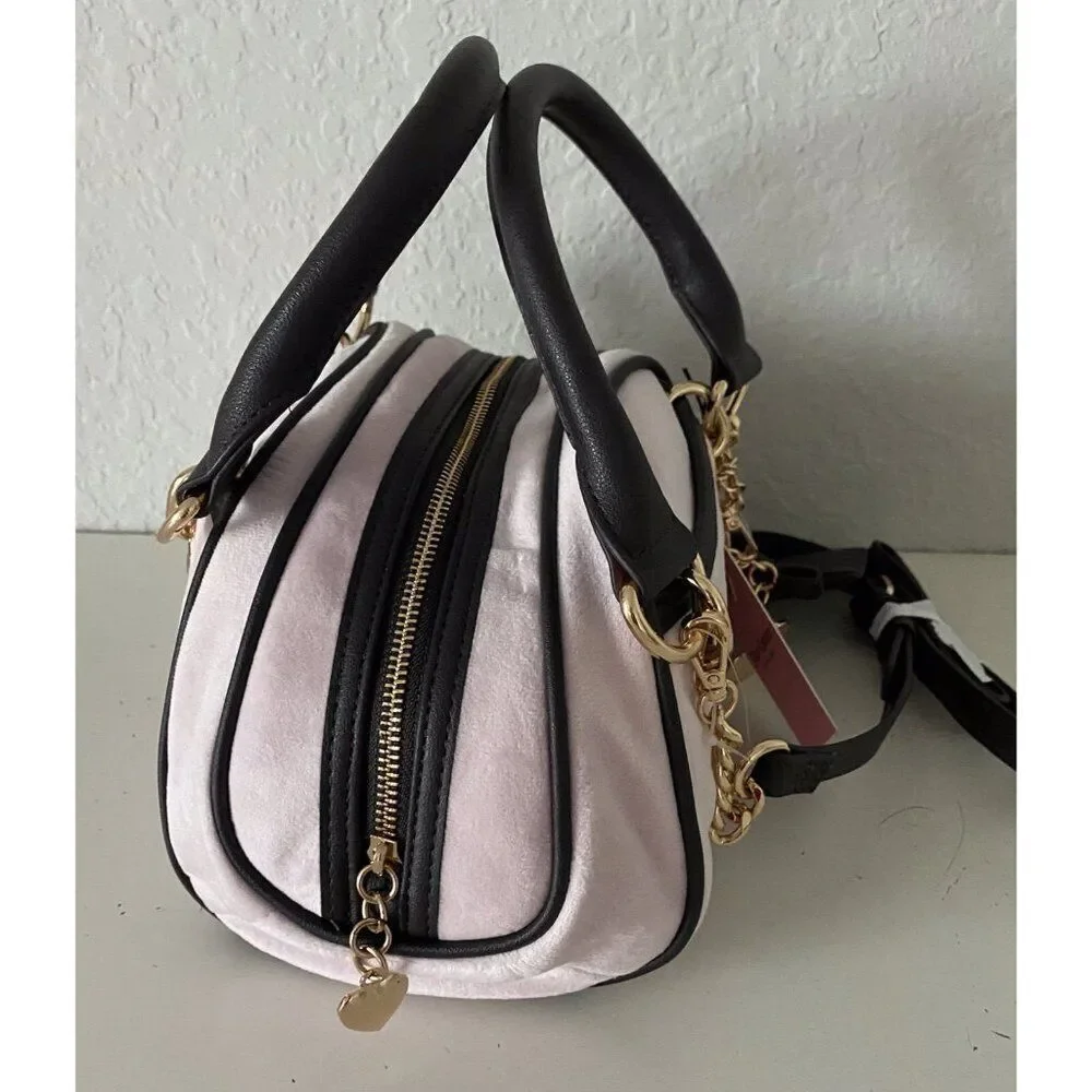 Juicy Couture Classic Scottie Dogs Satchel Crossbody Chiffon Pink With Card Case